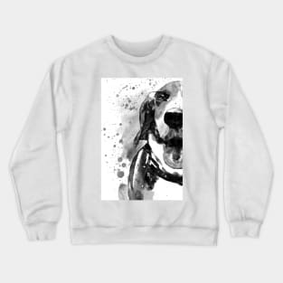 Black and White Half Faced Beagle Crewneck Sweatshirt